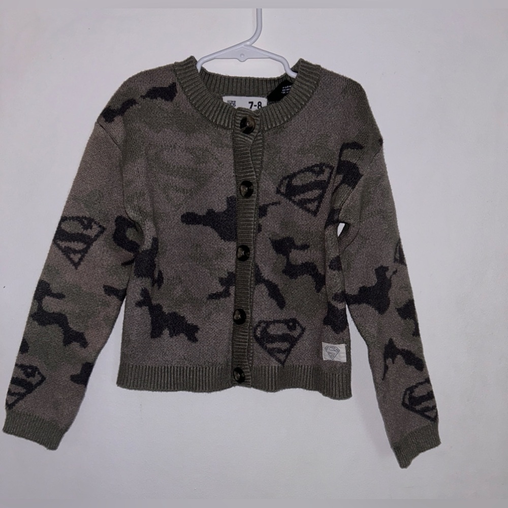 Girls camo Superman cardigan